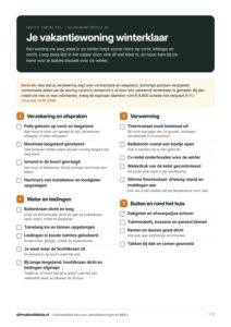 Checklist: vakantiewoning winterklaar maken